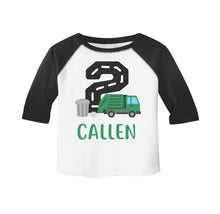Load image into Gallery viewer, Garbage Truck Themed Birthday Party Raglan shirt for Boys