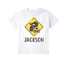 Load image into Gallery viewer, Construction Dump Truck Themed Birthday Party T-Shirt for Boys