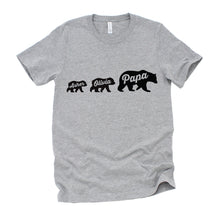 Load image into Gallery viewer, Personalized Father&#39;s Day Gift T Shirt for Dad with Papa Bear and Cubs with Custom Kid&#39;s Names