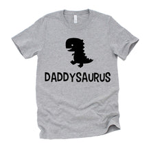 Load image into Gallery viewer, Funny Dad Shirt, New Dad Announcement T-shirt, Dinosaur Daddysaurus Funny Father Gift