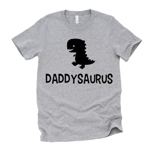 Funny Dad Shirt, New Dad Announcement T-shirt, Dinosaur Daddysaurus Funny Father Gift