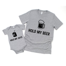 Load image into Gallery viewer, Set of 2 - Daddy and me Outfits Matching Hold My Beer Drinking Buddies Shirt Set for Father Son Daughter