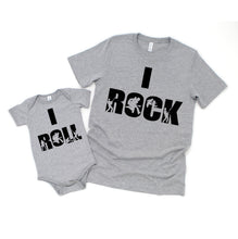 Load image into Gallery viewer, Set of 2 - Daddy and me Matching I Rock I Roll Shirt Set for Father Son