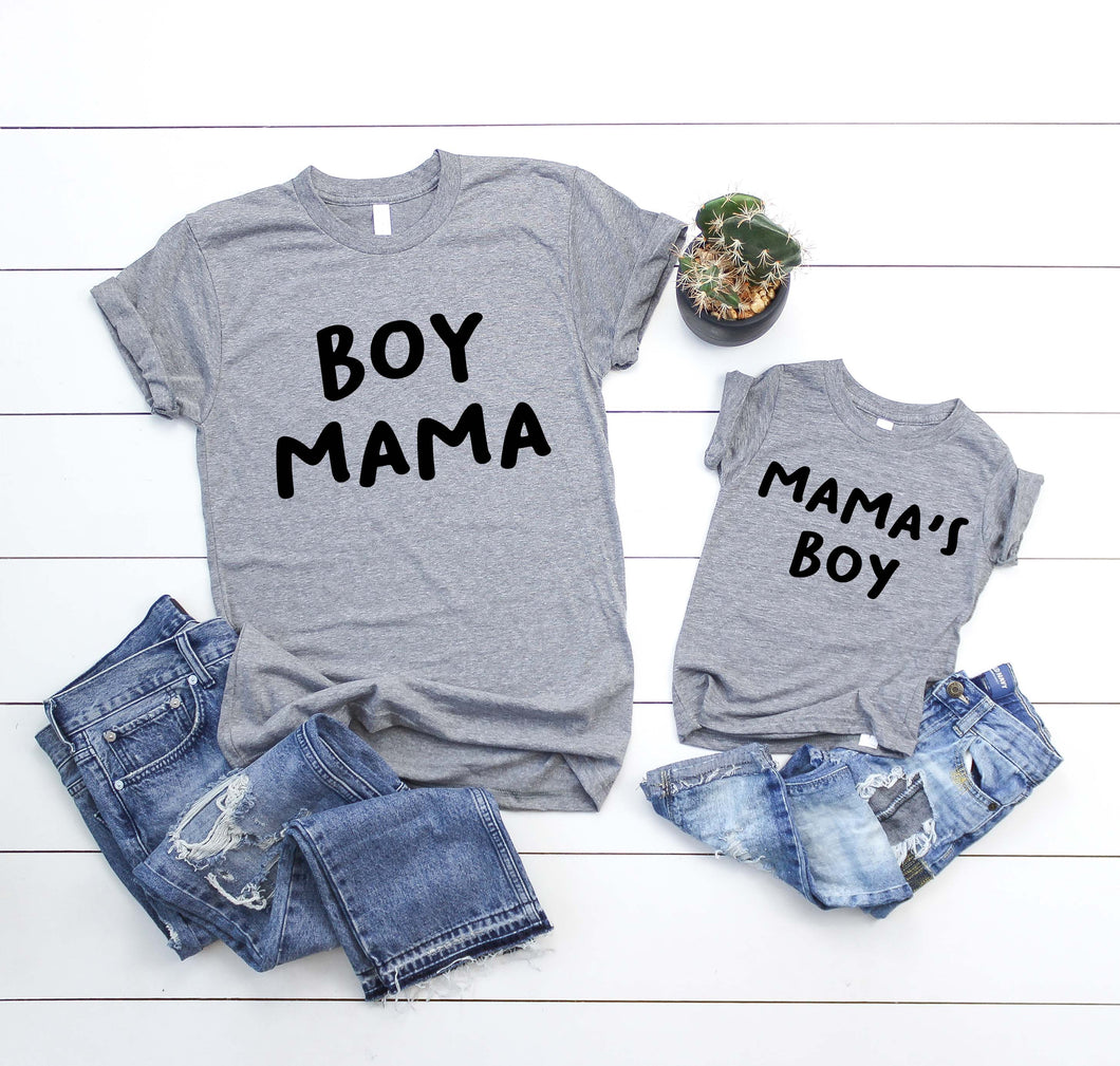 Matching Mommy and Me Boy Mama and Mama's Boy Outfit Shirt Set for Mom and Son