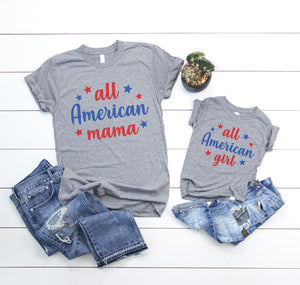  4th of July All American Mama All American Girl Matching Mommy and Me Outfit