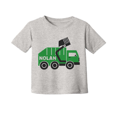 Garbage Truck T Shirt, Trash Truck Personalized T Shirt for Toddler Boys
