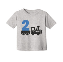 Load image into Gallery viewer, Train Birthday Party Personalized T-shirt for Toddler Boys