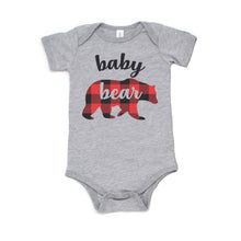 Load image into Gallery viewer, Baby Bear Red Buffalo Plaid Christmas Bodysuit, Baby Bear Lumberjack New Baby Gift