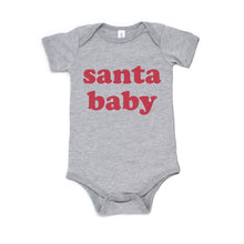 Load image into Gallery viewer, Santa Baby Christmas Bodysuit Outfit for Baby Boys or Girls - gray