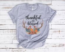 Load image into Gallery viewer, Thankful and Blessed Thanksgiving Fall Shirt for Women