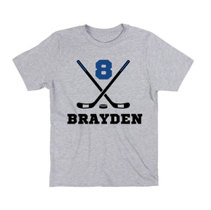 Hockey Birthday Shirt for Boys - Personalized name and number