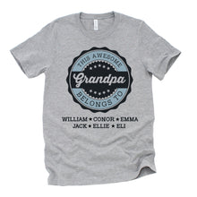 Load image into Gallery viewer, Awesome Grandpa Gift shirt for Grandfather with Personalized Names of Grandchildren Grandkids