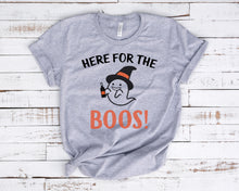 Load image into Gallery viewer, Funny Halloween Shirt for Women, Here for the Boos Halloween Party T Shirt