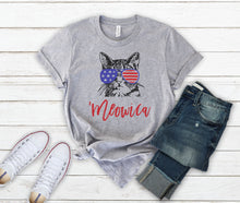 Load image into Gallery viewer, 4th of July Meowica Patriotic Funny Cat Shirt for Women