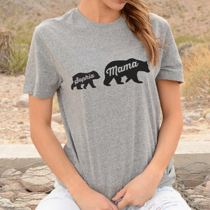 Personalized Mom Gift Shirt with Mama Bear and Cubs with Custom Kid's Names