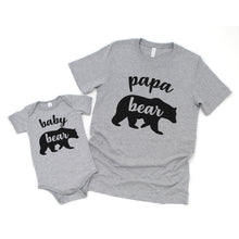 Load image into Gallery viewer, Set of 2 Father&#39;s Day Gift - Daddy and me Matching Papa Bear Baby Bear Shirt Set for Father Son or Daughter