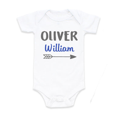 Baby Boy Coming Home Outfit Personalized Newborn Baby Shower Gift with First and Middle Name