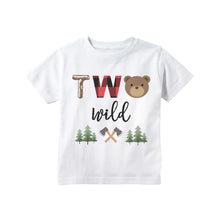 Load image into Gallery viewer, Lumberjack Two Wild Bear Second Birthday T-shirt