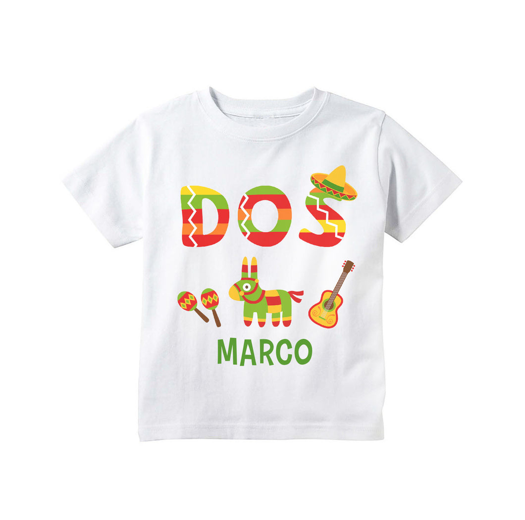 Mexican Fiesta Dos 2nd Birthday Party Personalized Shirt for Boys