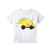 Load image into Gallery viewer, Toddler Boys Easter Bunny Construction Dump Truck Personalized T-shirt
