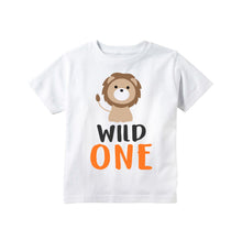 Load image into Gallery viewer, Wild One Lion Jungle Safari or Zoo First 1st Birthday T Shirt