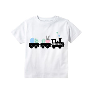 Toddler Boys Easter Bunny Train Personalized T-shirt