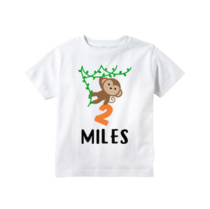 Monkey Birthday Shirt, Personalized Monkey Shirt for Boys or Girls
