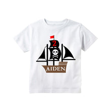 Load image into Gallery viewer, Pirate Ship Personalized Birthday T - Shirt for Toddler Boys