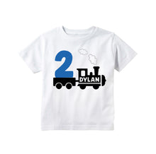 Load image into Gallery viewer, Train Birthday Party Personalized T-shirt for Toddler Boys