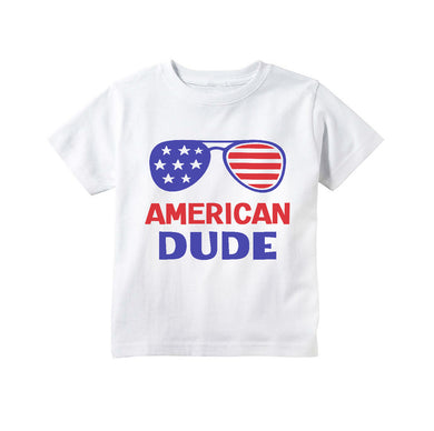 4th of July Boys Shirt - American Dude Patriotic Tee