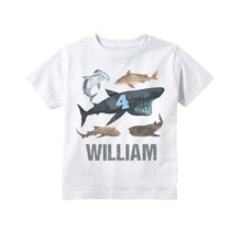 Load image into Gallery viewer, Shark Birthday Party Personalized T-Shirt for Boys - Assorted Sharks