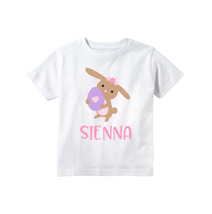 Toddler and Baby Girls Easter Bunny Personalized Shirt