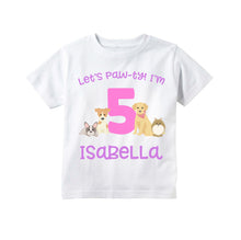 Load image into Gallery viewer, Puppy Dog Birthday Party Personalized Shirt for Toddler Girls
