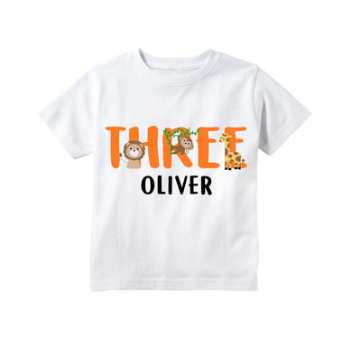 Jungle Safari or Zoo Themed 3rd Birthday Party Personalized Shirt for Boys