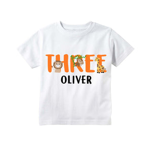 Jungle Safari or Zoo Themed 3rd Birthday Party Personalized Shirt for Boys