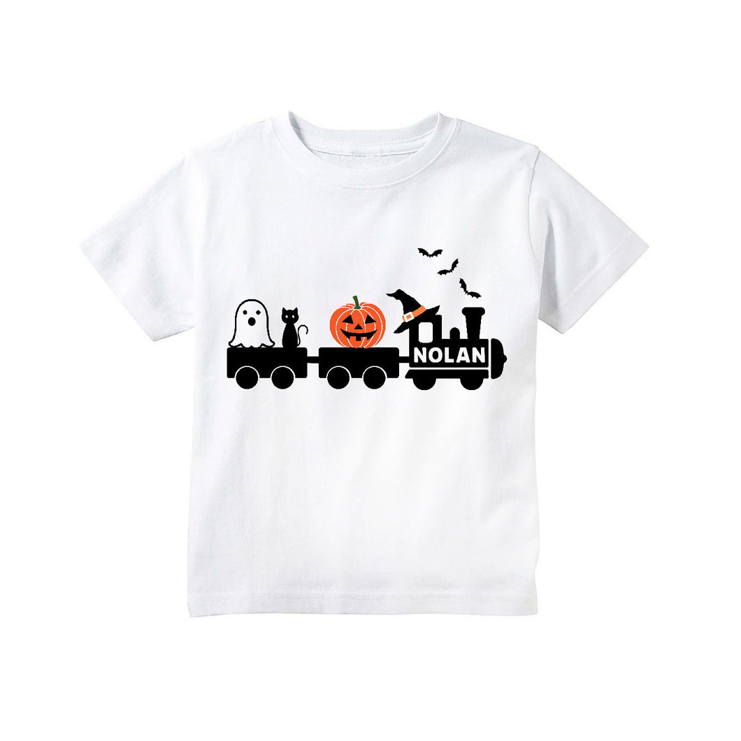 Toddler and Baby Boys Halloween Train Personalized T-shirt
