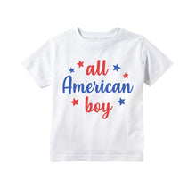 Load image into Gallery viewer, 4th of July Shirt for Boys - All American Boy Patriotic Red White and Blue Shirt