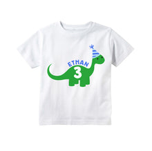 Load image into Gallery viewer, Dinosaur Birthday Party Personalized Shirt for Boys
