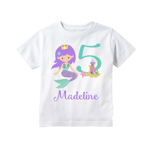 Mermaid Birthday Party Personalized Shirt for Girls