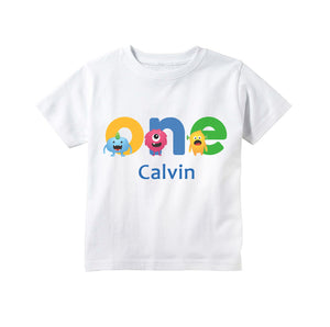 Monster 1st Birthday Party Personalized Shirt for Baby Boys