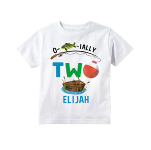 Fishing O-fish-ially Two Second 2nd Birthday Personalized T-shirt