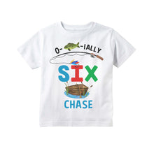 Load image into Gallery viewer, Fishing 6th Birthday Party Personalized Shirt for Toddler Boys - O-fish-ially Six