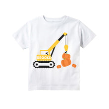 Load image into Gallery viewer, Toddler Boys Fall Pumpkin Patch Personalized Shirt - Construction Crane Fall Outfit for Boys