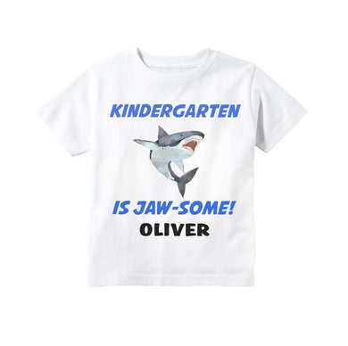 Kindergarten Shirt for Boys, First Day of Kindergarten Personalized Shark Back to School Outfit for Boys