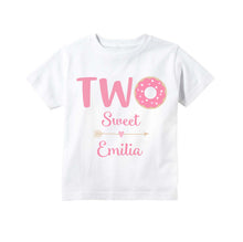 Load image into Gallery viewer, Donut 2nd Birthday Shirt, Two Sweet Donut Party Shirt for Girls