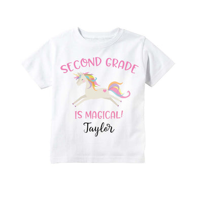 Second Grade Shirt for Girls, First Day of 2nd Grade Personalized Unicorn Back to School Outfit