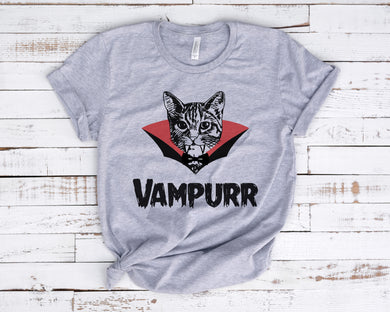Halloween Shirt for Women, Vampurr Vampire Funny Halloween Cat T shirt