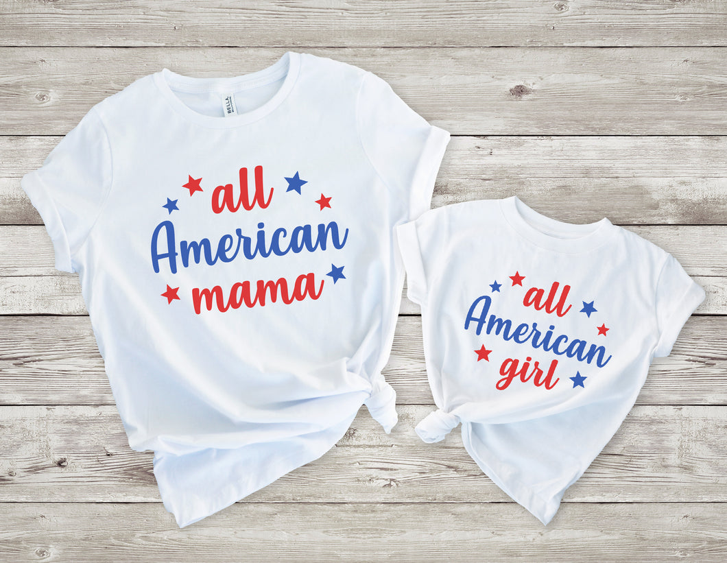 4th of July All American Mama All American Girl Matching Mommy and Me Outfit