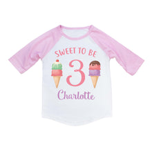 Load image into Gallery viewer, Ice Cream Birthday Shirt, Ice Cream Birthday Party Personalized Shirt for Girls
