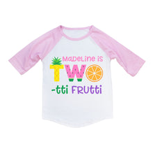 Load image into Gallery viewer, Tutti Frutti 2nd Birthday Shirt, Two-tti Frutti Fruit Party Shirt for Girls